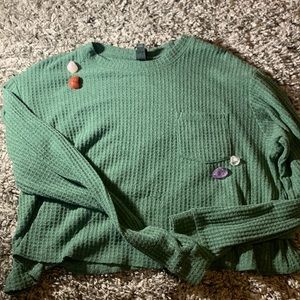 green wild fable waffle knit long sleeve